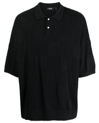 Мужская черная футболка-поло в клетку от FIVE CM