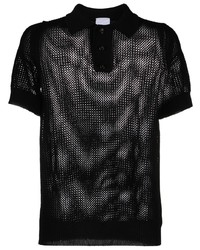 Мужская черная футболка-поло в сеточку от PT TORINO