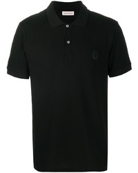 Мужская черная футболка-поло с вышивкой от Alexander McQueen