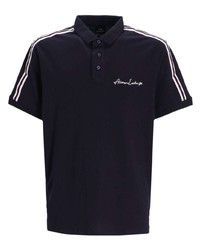Мужская черная футболка-поло с вышивкой от Armani Exchange