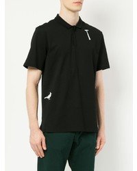 Мужская черная футболка-поло с вышивкой от Lanvin