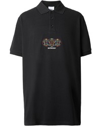 Мужская черная футболка-поло с вышивкой от Burberry