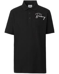 Мужская черная футболка-поло с вышивкой от Burberry