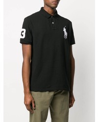 Мужская черная футболка-поло с вышивкой от Polo Ralph Lauren