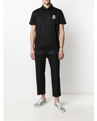 Мужская черная футболка-поло с вышивкой от Billionaire