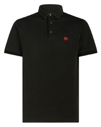 Мужская черная футболка-поло с вышивкой от Etro