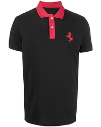 Мужская черная футболка-поло с вышивкой от Ferrari