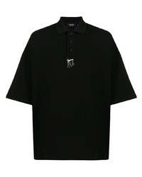 Мужская черная футболка-поло с вышивкой от FIVE CM