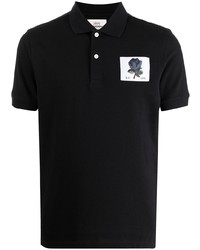 Мужская черная футболка-поло с вышивкой от Kent & Curwen