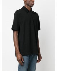 Мужская черная футболка-поло с вышивкой от Lanvin