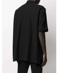 Мужская черная футболка-поло с вышивкой от We11done