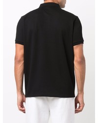 Мужская черная футболка-поло с вышивкой от Moncler