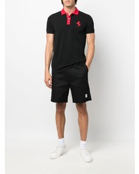Мужская черная футболка-поло с вышивкой от Ferrari