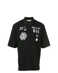 Мужская черная футболка-поло с вышивкой от McQ Alexander McQueen