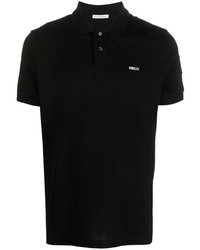 Мужская черная футболка-поло с вышивкой от Moncler