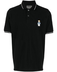 Мужская черная футболка-поло с вышивкой от Musium Div.