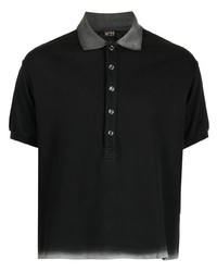 Мужская черная футболка-поло с вышивкой от N°21
