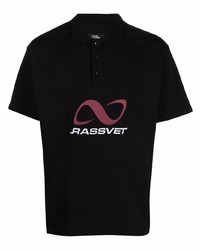 Мужская черная футболка-поло с вышивкой от PACCBET