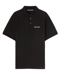 Мужская черная футболка-поло с вышивкой от Palm Angels