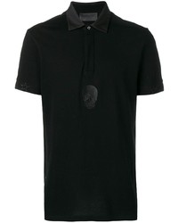 Мужская черная футболка-поло с вышивкой от Philipp Plein