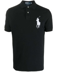 Мужская черная футболка-поло с вышивкой от Polo Ralph Lauren