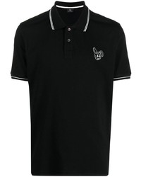 Мужская черная футболка-поло с вышивкой от PS Paul Smith