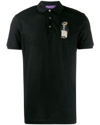 Мужская черная футболка-поло с вышивкой от Ralph Lauren Purple Label