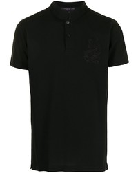 Мужская черная футболка-поло с вышивкой от Shanghai Tang