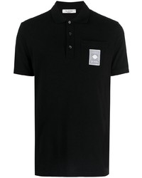 Мужская черная футболка-поло с вышивкой от Valentino