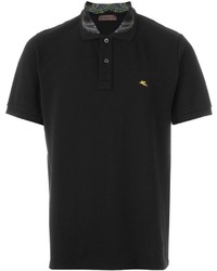 Мужская черная футболка-поло с "огурцами" от Etro
