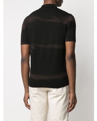 Мужская черная футболка-поло с принтом тай-дай от Roberto Collina