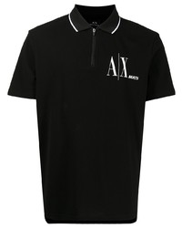 Мужская черная футболка-поло с принтом от Armani Exchange