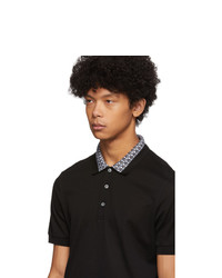 Мужская черная футболка-поло с принтом от Salvatore Ferragamo
