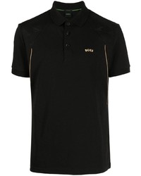 Мужская черная футболка-поло с принтом от BOSS