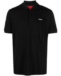 Мужская черная футболка-поло с принтом от BOSS