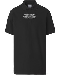 Мужская черная футболка-поло с принтом от Burberry