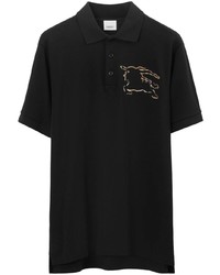 Мужская черная футболка-поло с принтом от Burberry