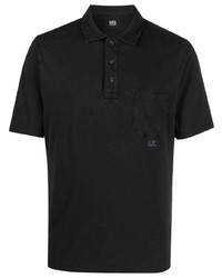 Мужская черная футболка-поло с принтом от C.P. Company