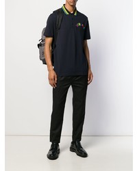 Мужская черная футболка-поло с принтом от Versace