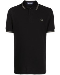 Мужская черная футболка-поло с принтом от Fred Perry