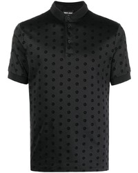 Мужская черная футболка-поло с принтом от Giorgio Armani