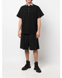 Мужская черная футболка-поло с принтом от Alexander McQueen