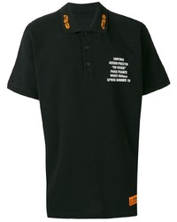 Мужская черная футболка-поло с принтом от Heron Preston