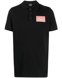Мужская черная футболка-поло с принтом от Just Cavalli