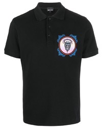 Мужская черная футболка-поло с принтом от Just Cavalli