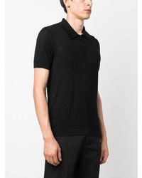 Мужская черная футболка-поло с принтом от Versace