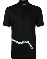 Мужская черная футболка-поло с принтом от Lanvin