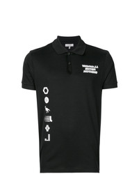 Мужская черная футболка-поло с принтом от Lanvin