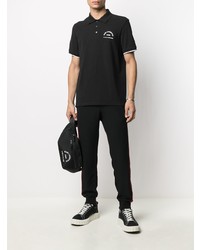 Мужская черная футболка-поло с принтом от Karl Lagerfeld