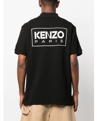 Мужская черная футболка-поло с принтом от Kenzo
